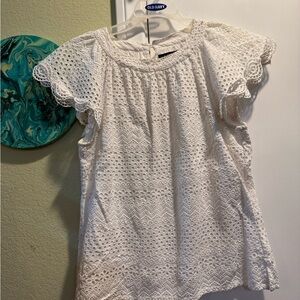Ralph Lauren White Eyelet Top